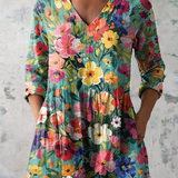 Evelina | Long blouse with V-neck