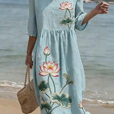 Magdalena | Casual women's dress with a floral pattern