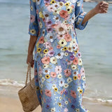 Emily | Casual women's dress with a floral pattern