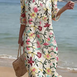 Evie | Casual women's dress with a floral pattern