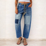 Aria - Patchwork Drawstring Jeans