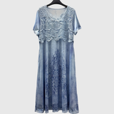 INDIGO | ELEGANT FLORAL MIDI DRESS