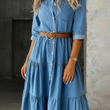 Olive - Casual Elegant Denim Dress