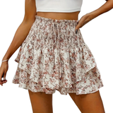 Heidi | High Waist Floral Tie Front Wide Leg Shorts