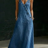 Lucy - Long Denim Button Down Dress