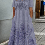 INDIGO | ELEGANT FLORAL MIDI DRESS