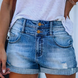 Nicole | Casual Button-Up Denim Short