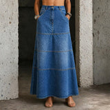 Savannah - Mid-Length Denim Skirt