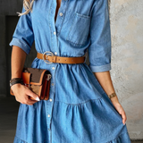 Olive - Casual Elegant Denim Dress