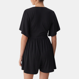 Women's Ruched High Waist Wide Leg V | Neck Summer Romper