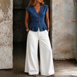 Willow - V-Neck Denim Top