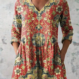 Traudel | Long blouse with V-neck