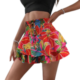 Heidi | High Waist Floral Tie Front Wide Leg Shorts