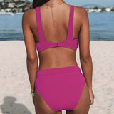 Claire - Plain High-Waisted Swimsuit