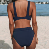Claire - Plain High-Waisted Swimsuit