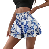 Heidi | High Waist Floral Tie Front Wide Leg Shorts