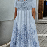 INDIGO | ELEGANT FLORAL MIDI DRESS