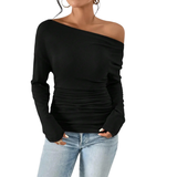 Annabelle | Sleek One-Shoulder Long-Sleeve Top