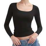 Mackenzie | Sleek Double Layer Scoop Neck Top