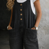 Bella - Vintage Washed Cotton Denim Overalls