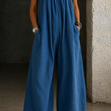 Violet - Denim Wide-Leg Jumpsuit