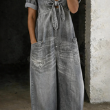 Matilda - Short Sleeve Jumpsuit with V-Neck