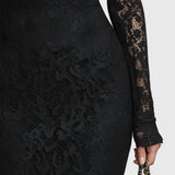 Monica | Elegant Lace Flared Maxi Dress