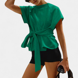 Jacinta | Relaxed Bow-Tie Crewneck Top