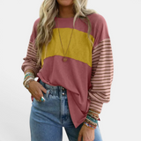 Paige | Striped Colour-Block Long Sleeve Top