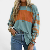 Paige | Striped Colour-Block Long Sleeve Top