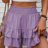 Wendy | Casual Ruffle Tiered Boho Skorts