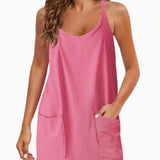 Kylie | Spaghetti Strap Athletic Dress with 4-Way Stretch and Built-in Shorts