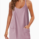 Kylie | Spaghetti Strap Athletic Dress with 4-Way Stretch and Built-in Shorts