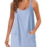 Kylie | Spaghetti Strap Athletic Dress with 4-Way Stretch and Built-in Shorts