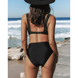 Claire - Plain High-Waisted Swimsuit