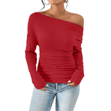 Annabelle | Sleek One-Shoulder Long-Sleeve Top