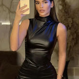 Gabrielle | Sleek Faux Leather Top