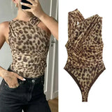 Nicole | Bold Mesh Leopard Print Bodysuit