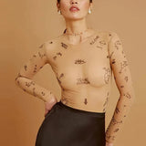Lauren | Modern Print Mesh Bodysuit