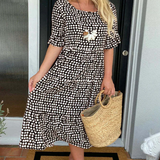 ZORA | SAND SHORT-SLEEVE MIDI DRESS