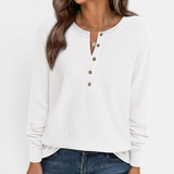Naomi | Cosy Waffle Knit Henley Top