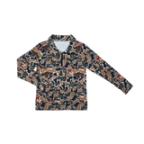 Sally | Camo Half-Zip Pullover Top