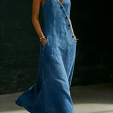 Lucy - Long Denim Button Down Dress