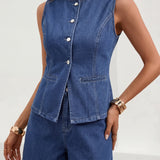 Quinn | Casual Vest & Shorts Two-Piece Set