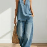 Eva - Two-Piece Denim Set