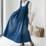 Freya - Vintage Denim Maxi Dress