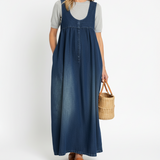 Freya - Vintage Denim Maxi Dress