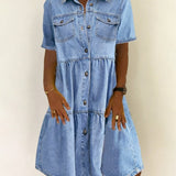 Penelope - Casual Elegant Denim Dress